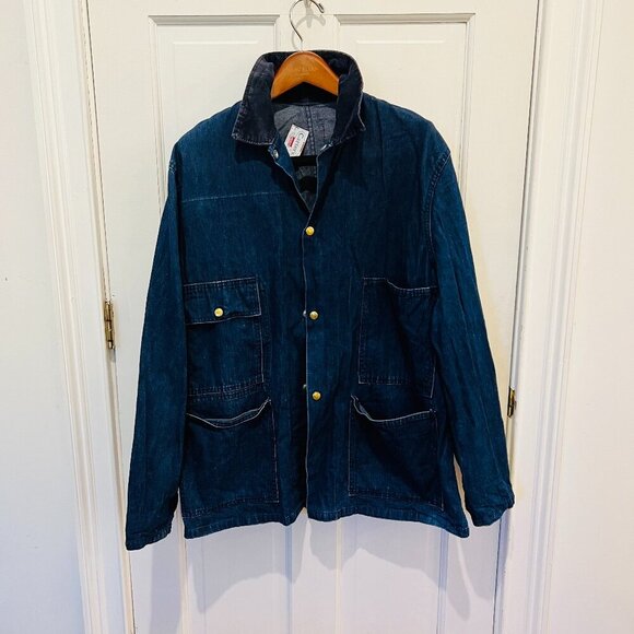 Vintage 50s Carter’s Watch The Wear Selvedge Denim Corduroy Collar Chore Jacket - Picture 1 of 16
